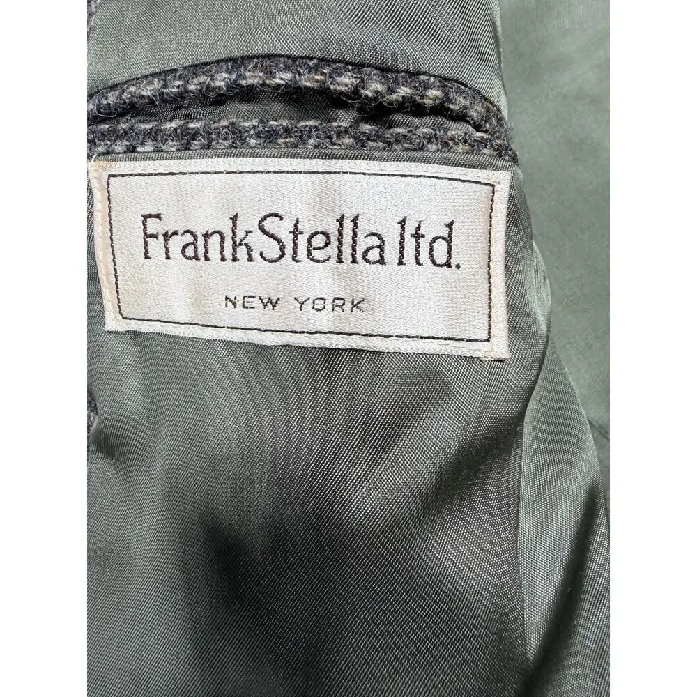 Frank Stella Harris Tweed Blazer 40R Brown Herringbone 100% Wool Academic Core